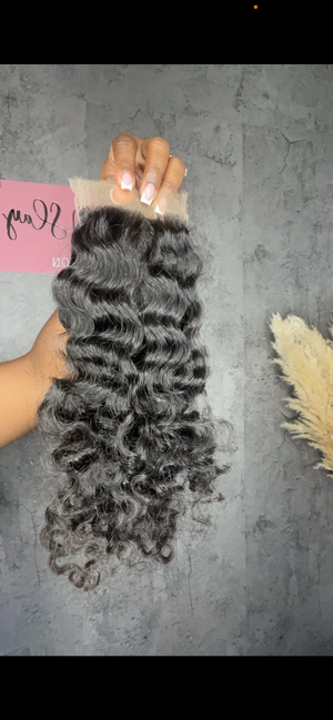 Closure 4x4 Burmese Curly -#Natural Color -HD LACE